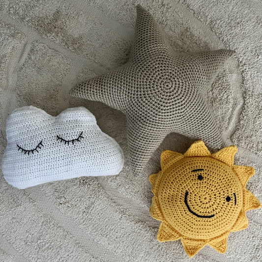 Crochet Sun, Cloud & Star Set